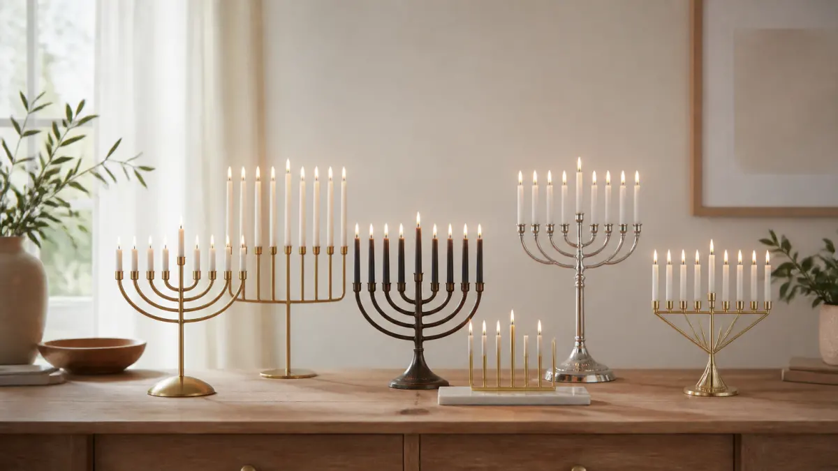 חנוכיות מעוצבות בסביבה ביתית