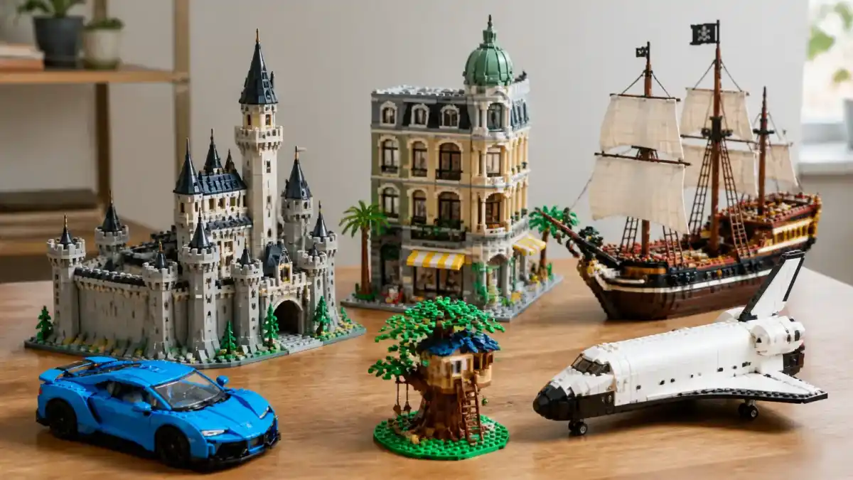 סטים של LEGO על שולחן